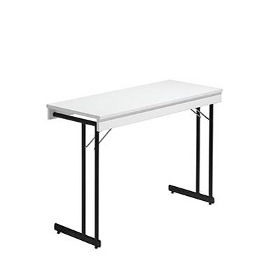 LEARN Konferansebord Hvit med svarte ben og list 120x50cm